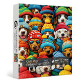 Niedliches Hundemode-Hut-Puzzle 1000 Teile